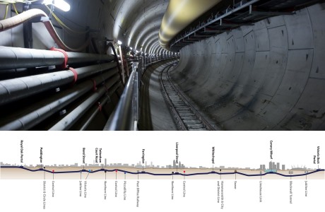 Crossrail tunnel and cross-section (Crossrail) 460x300