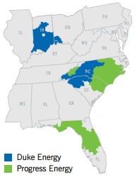 Duke Energy and Progress Energy's service areas (Duke Energy) 194x250