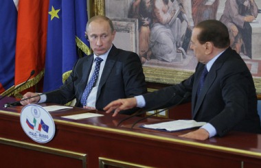 Putin and Berlusconi in Milan, April 2010