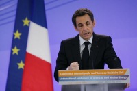 Sarkozy at Paris OECD meeting, March 2010 (Elysee - P. Segrette)