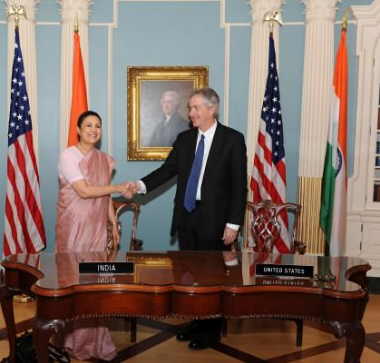Meera Shankar and Bill Burns (Image: Embassy of India)