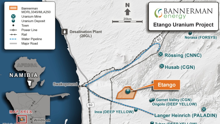 Bannerman granted mining licence for Etango