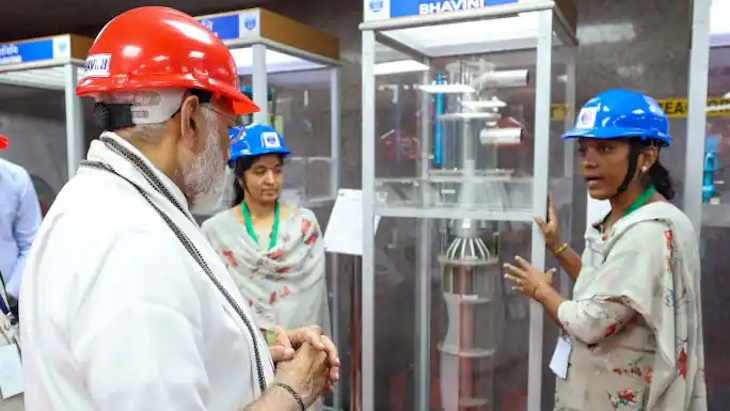 Modi was briefed about features of the reactor during his tour to the PFBR site (Image: Narendra Modi)