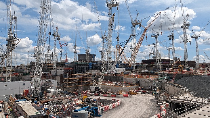 Hinkley Point C is a giant construction site, with about 10,000 people working on it (Image: Alex Hunt/WNN)