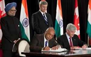 India-Canada cooperation agreement signing (Image: Office of the Prime Minister)