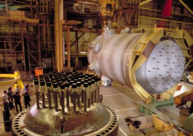 Reactor pressure vessel under manufacture
